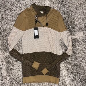 LCR Black edition Striped Tan and Brown Sweater